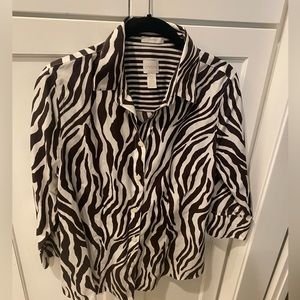 Chicos no iron zebra print blouse